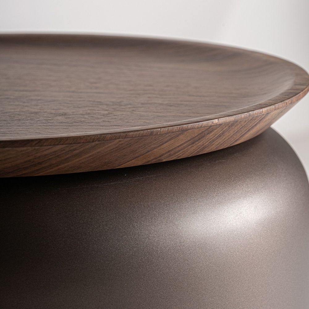Autres tables - Table basse en bois counterplaqué nounces marron 45x45x52 cm - VICAL