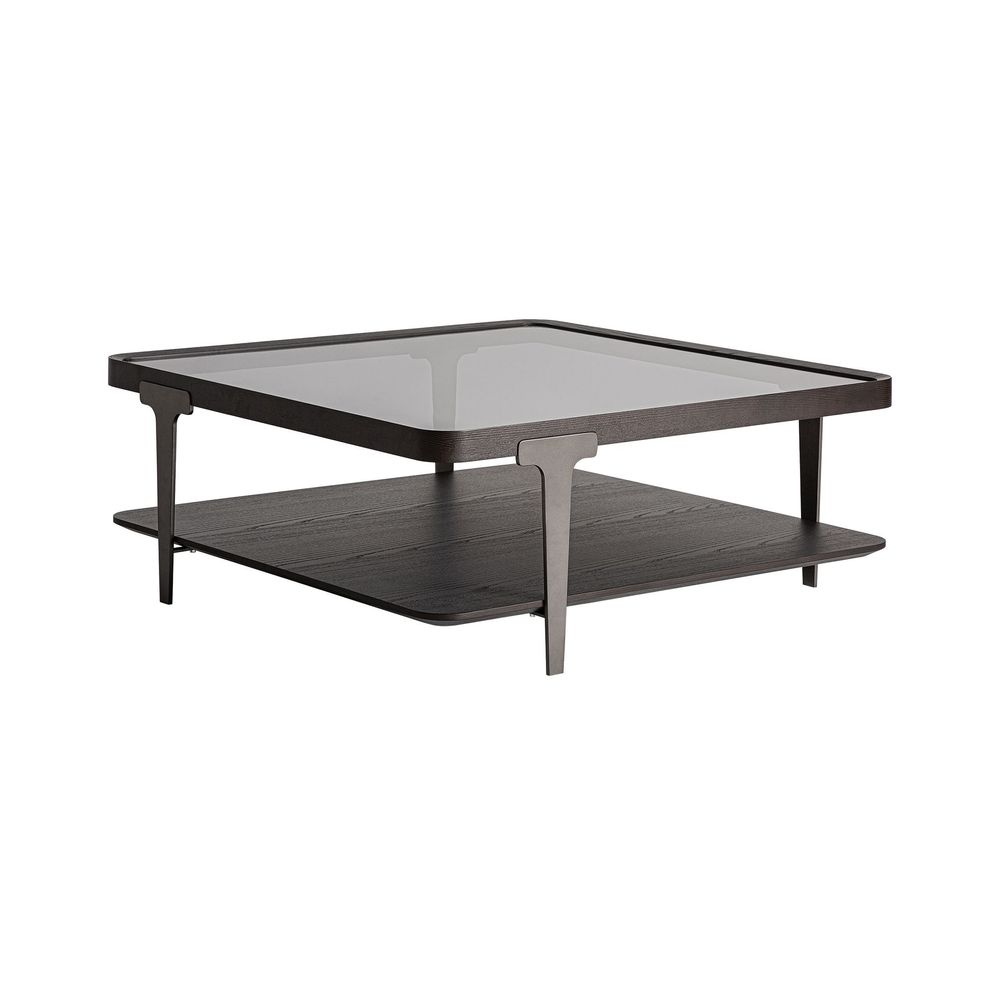 Tables basses - Table basse en bois de frêne noir 100x100x40 cm - VICAL