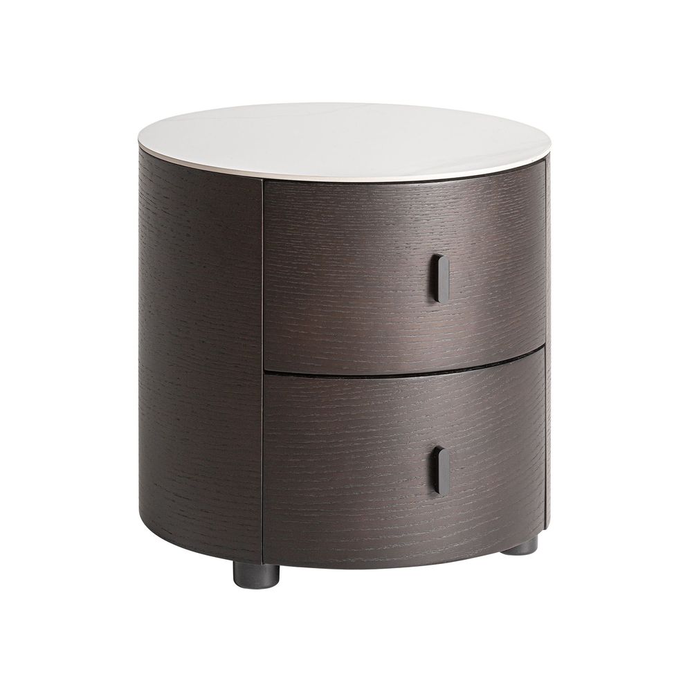 Night tables - Brown counter-veneered wooden bedside table 45x45x43 cm - VICAL