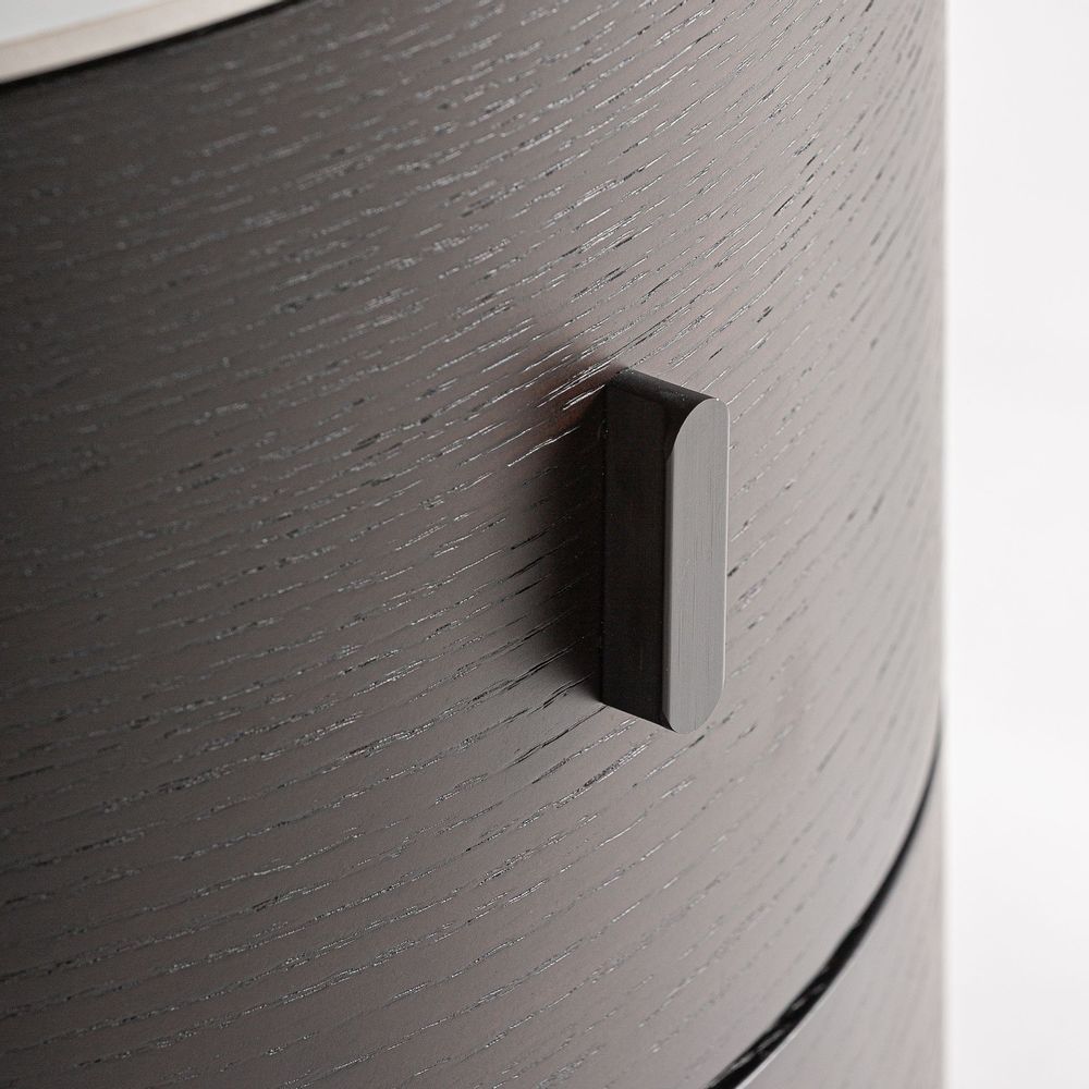 Night tables - Brown counter-veneered wooden bedside table 45x45x43 cm - VICAL