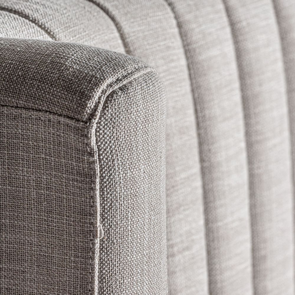 Lits - Lit en polyester gris 220x200x125 cm - VICAL