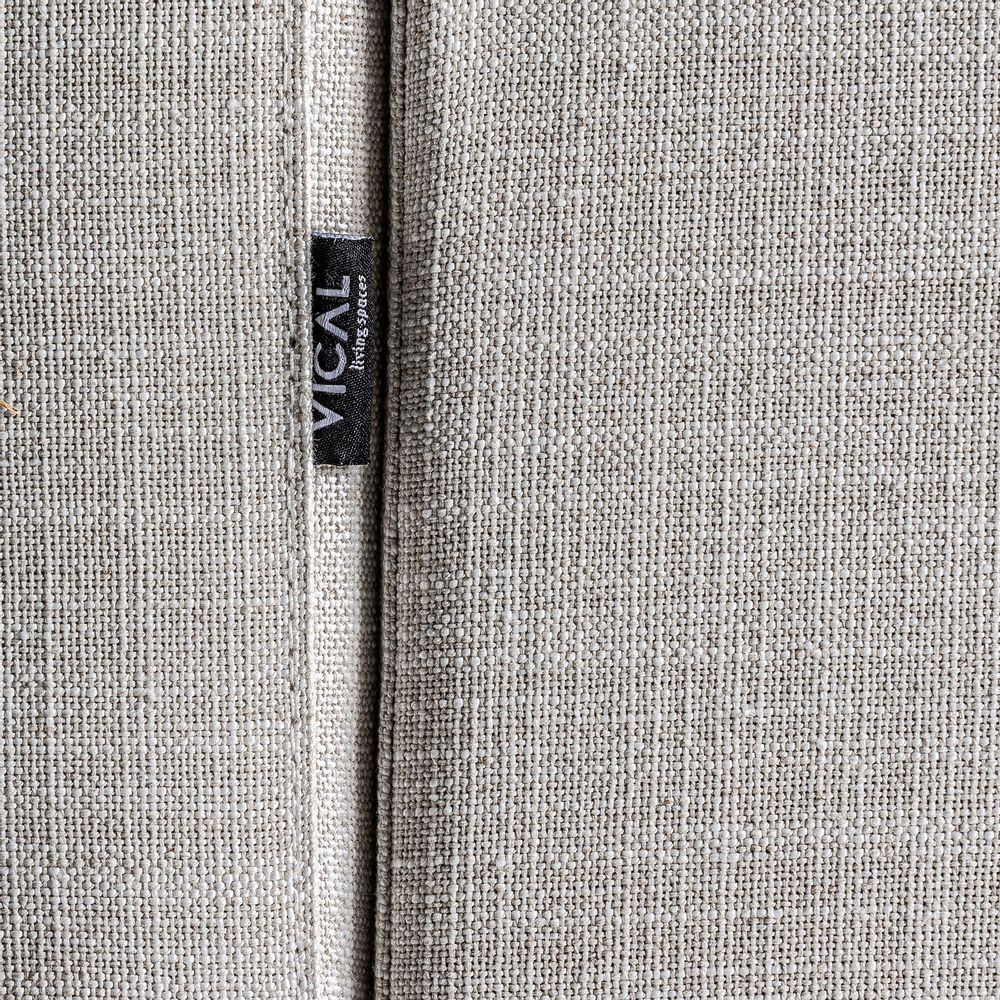 Lits - Lit en polyester gris 220x200x125 cm - VICAL