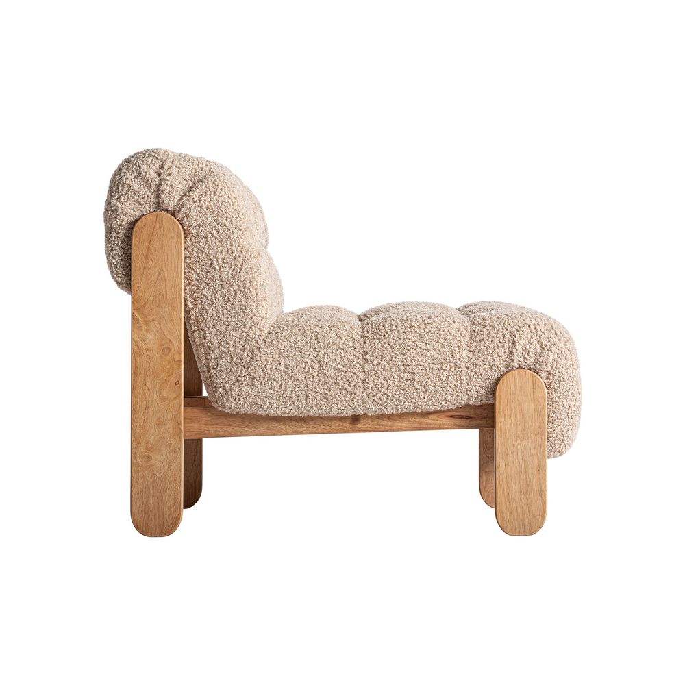 Armchairs - Beige polyester armchair 64x89x72 cm - VICAL
