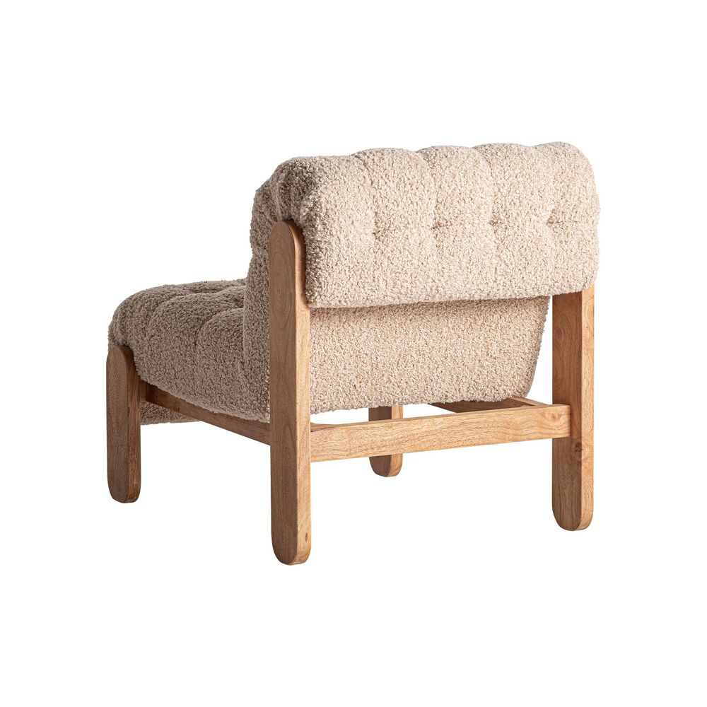 Armchairs - Beige polyester armchair 64x89x72 cm - VICAL