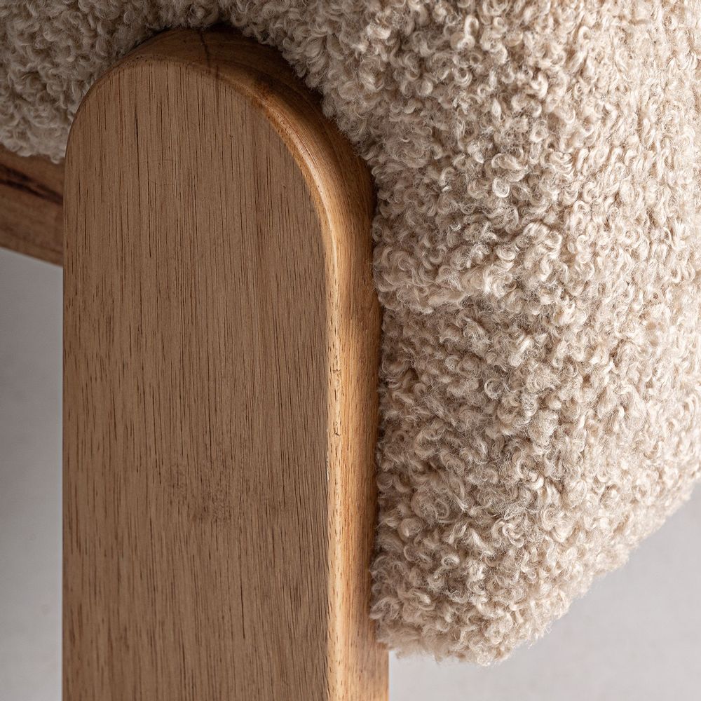 Armchairs - Beige polyester armchair 64x89x72 cm - VICAL