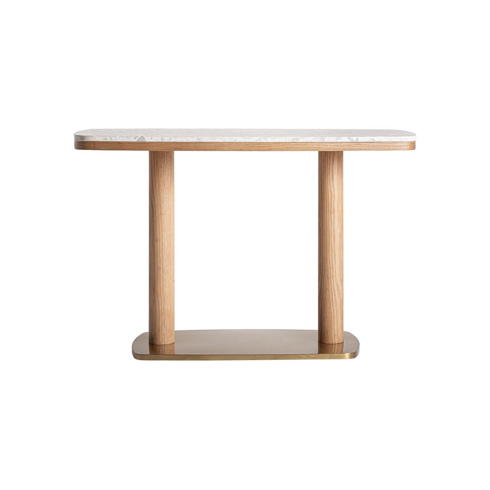 Autres tables - Table de bar en terrazzo blanc 120x60x77 cm - VICAL