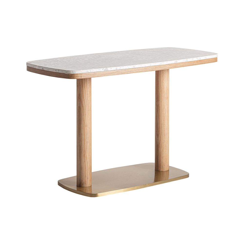Autres tables - Table de bar en terrazzo blanc 120x60x77 cm - VICAL