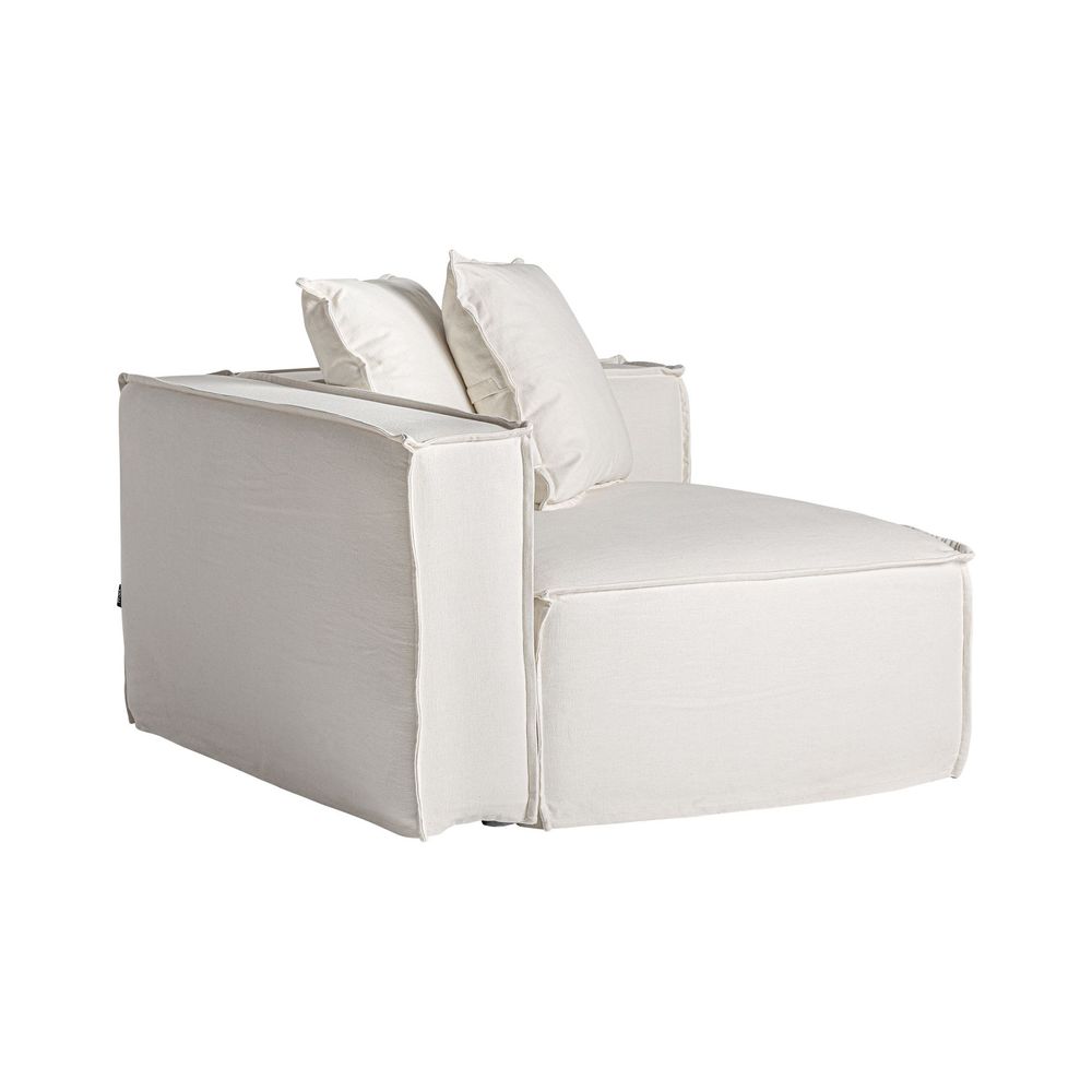 Sofas - White linen corner 110x110x85 cm - VICAL