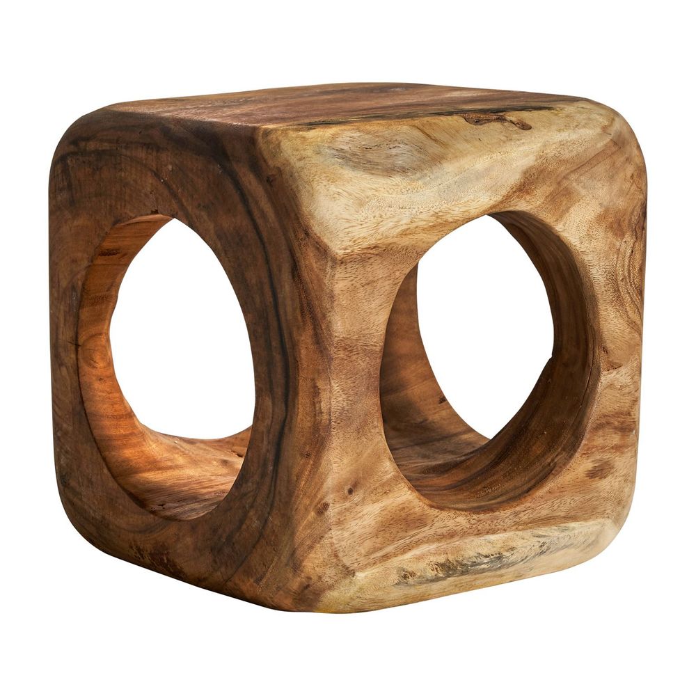 Autres tables - Repose- pied en bois de suar marron vieilli en 40x40x40 cm - VICAL