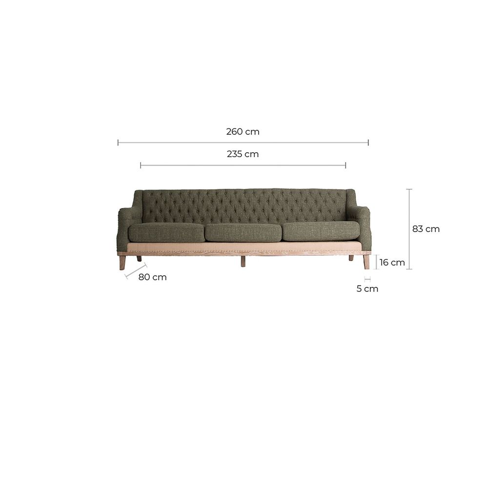 Canapés - Sofa en bois de frêne vert en 261x80x84 cm - VICAL