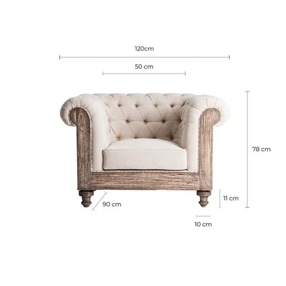 Fauteuils - Fauteuil en bois tropical beige en 113x90x80 cm - VICAL