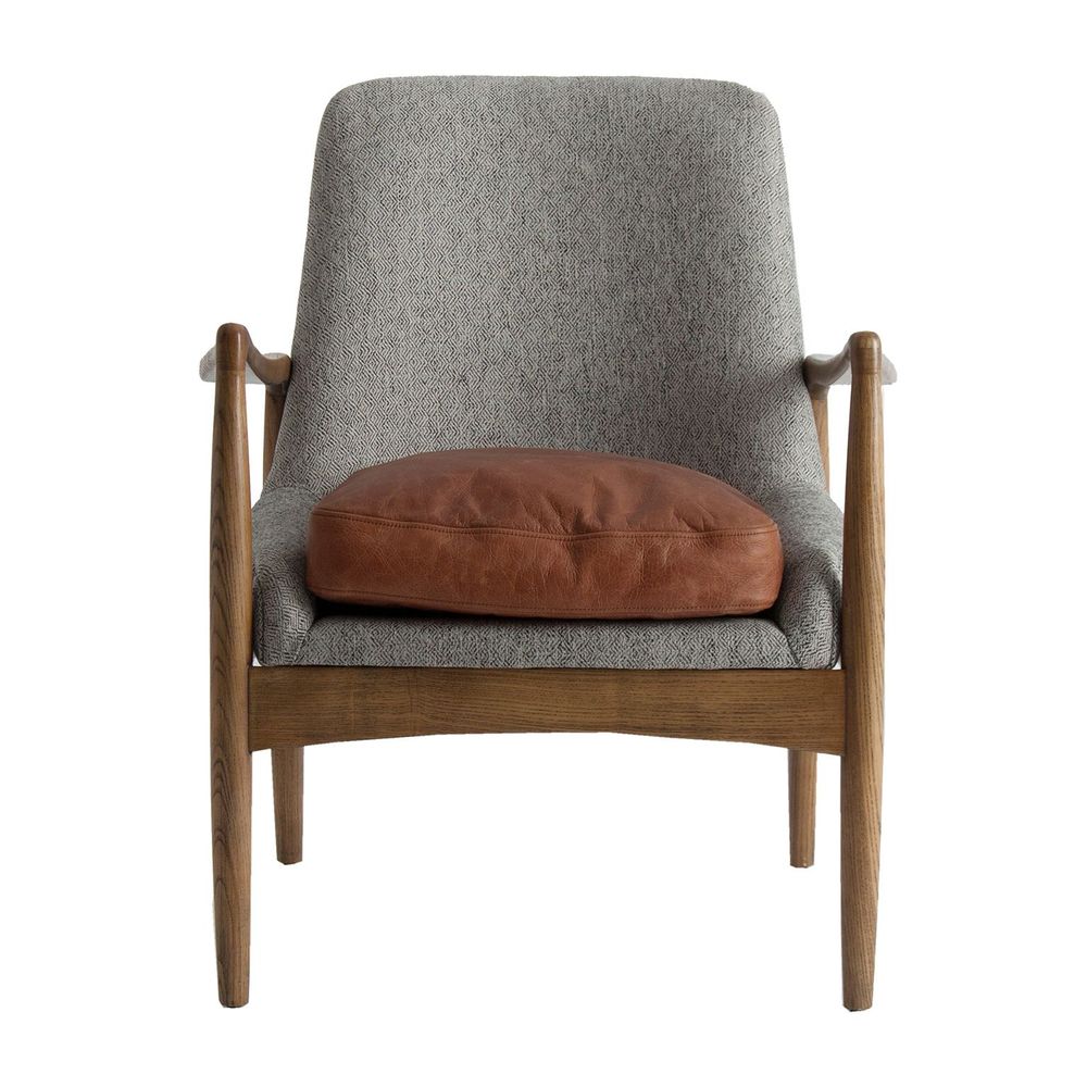 Armchairs - Armchair in gray fir wood in 62x72x83 cm - VICAL