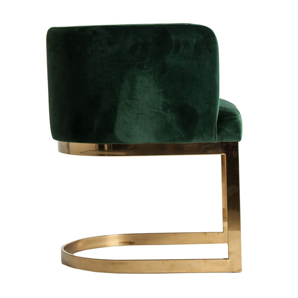 Chaises - Chaise en velours vert en 60x60x77 cm - VICAL