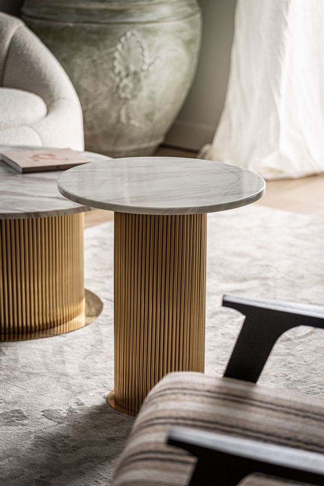 Other tables - White steel coffee table in 50x50x55 cm - VICAL