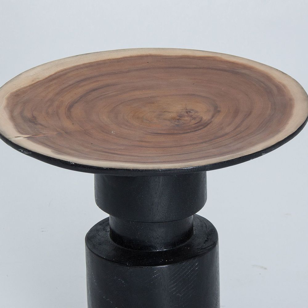 Other tables - Black tropical wood coffee table in 48x48x50 cm - VICAL