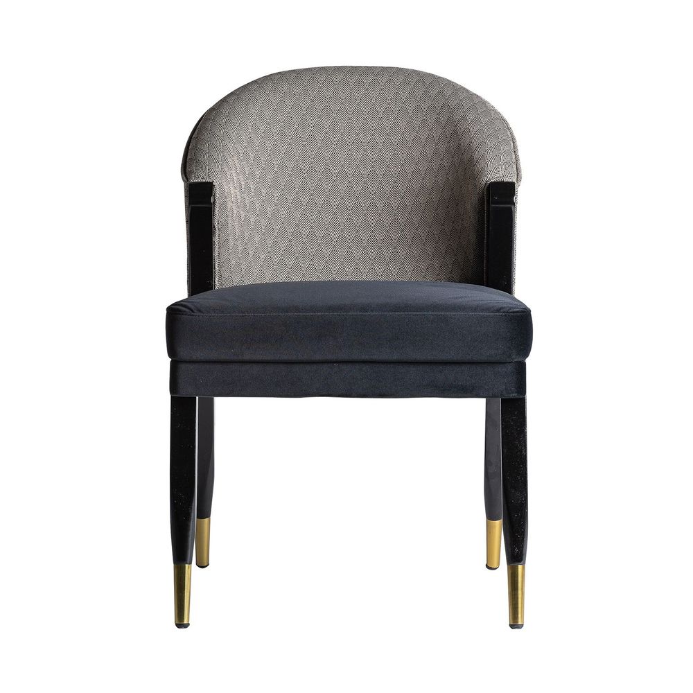 Chaises - Chaise en velours noir en 55x68x84 cm - VICAL