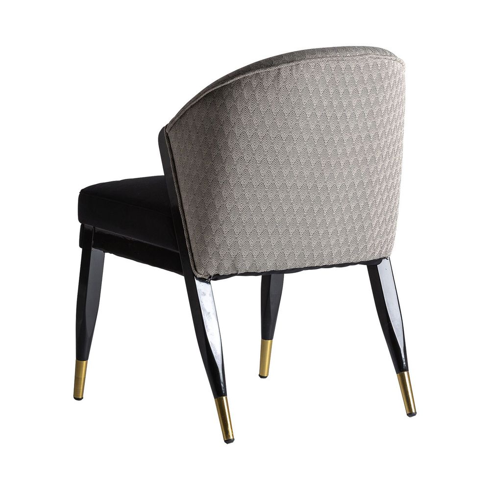 Chaises - Chaise en velours noir en 55x68x84 cm - VICAL