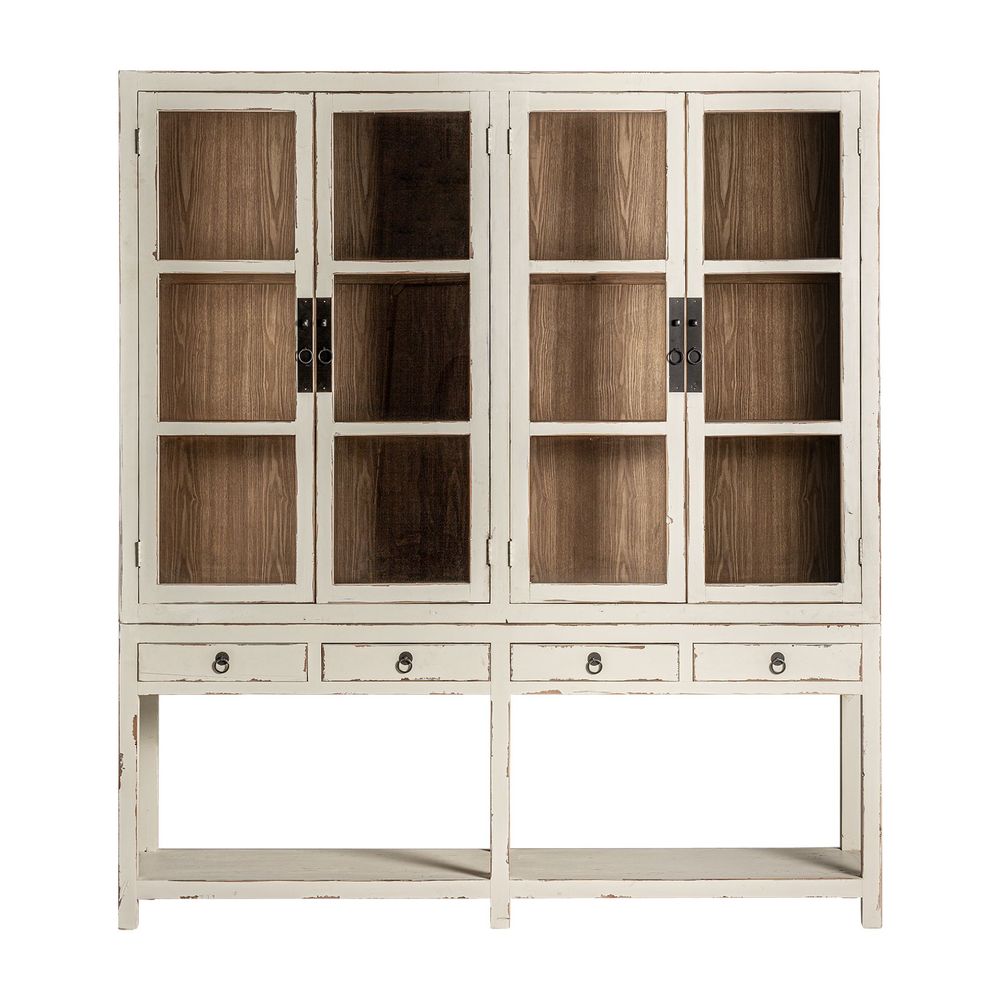 Wardrobe - Display case in off-white elm wood in 200x45x225 cm - VICAL