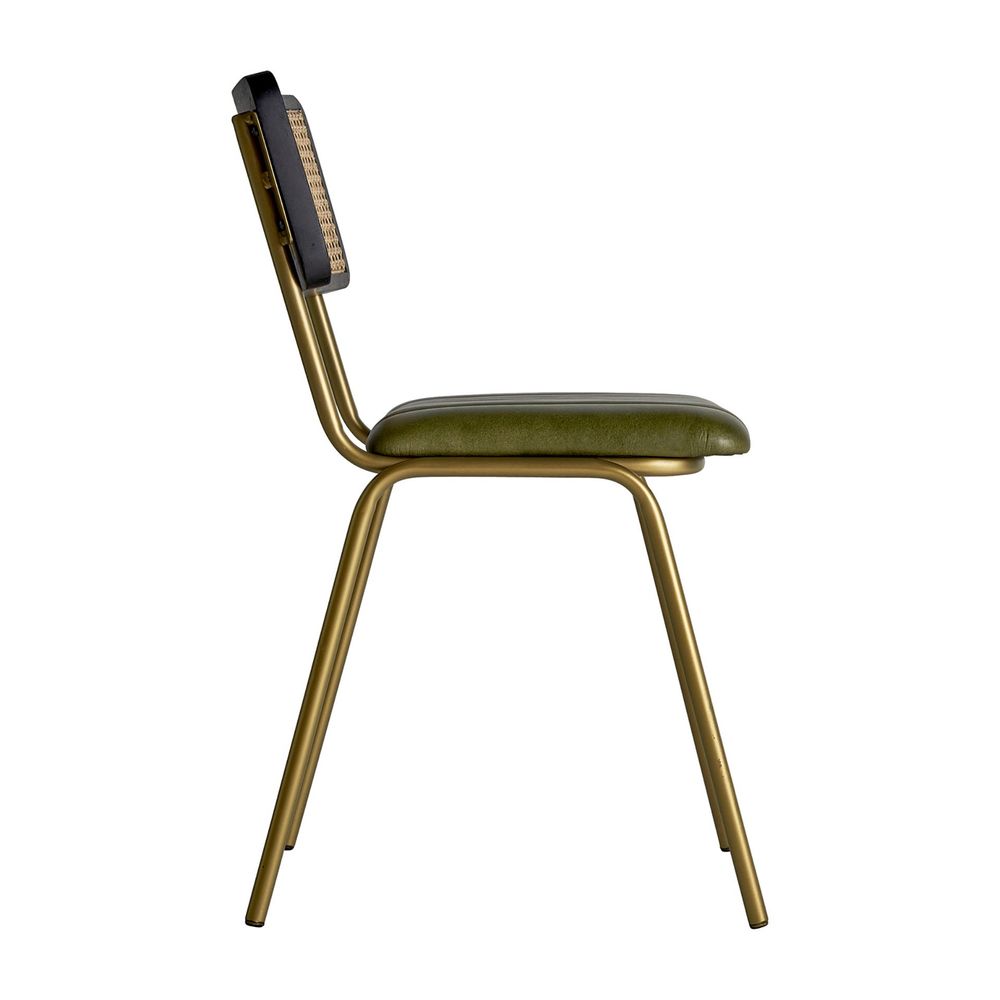Chairs - Green leather chair in 44x49x79 cm - VICAL