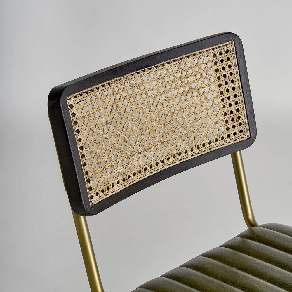 Chairs - Green leather chair in 44x49x79 cm - VICAL