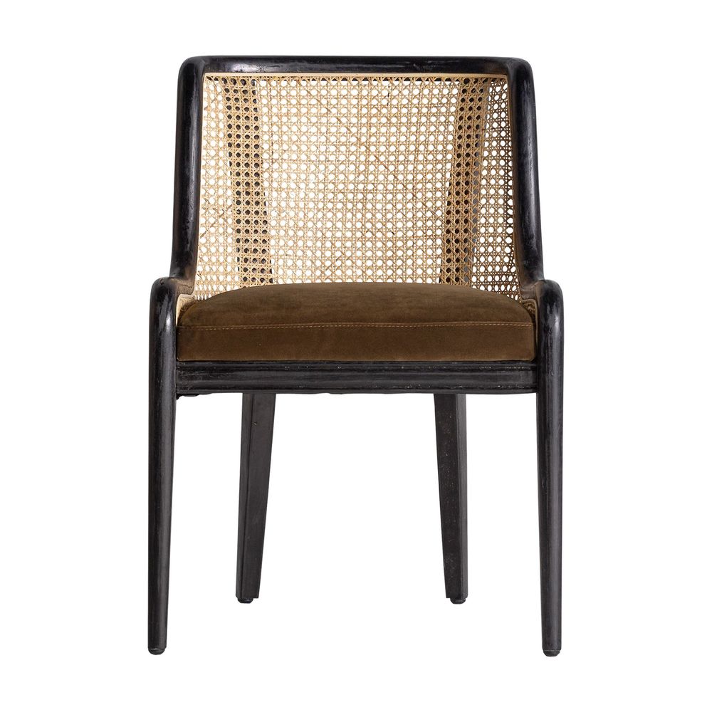 Chaises - Chaise en rotin noir en 54x58x78 cm - VICAL