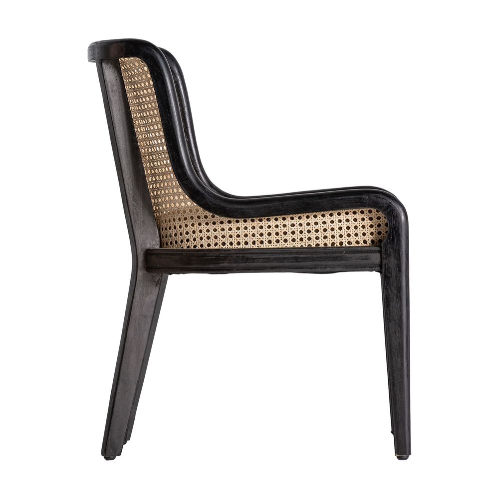 Chaises - Chaise en rotin noir en 54x58x78 cm - VICAL