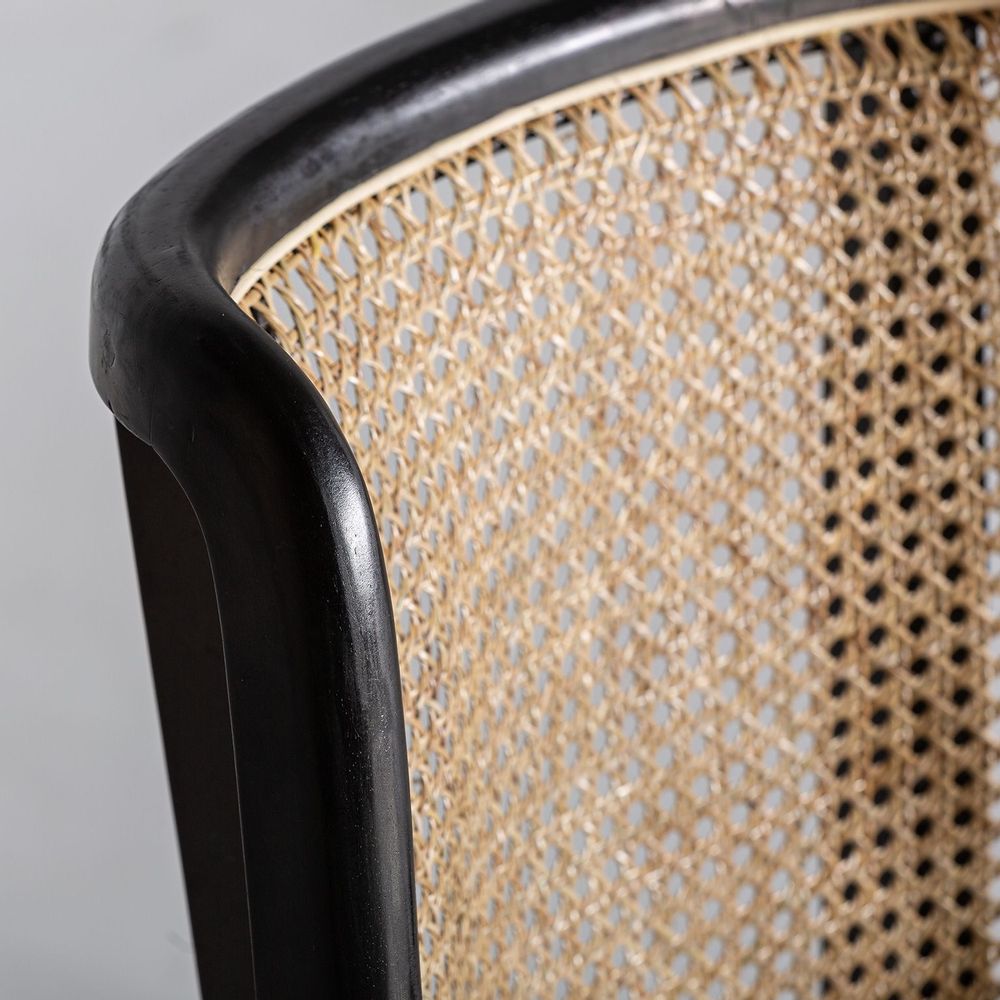Chaises - Chaise en rotin noir en 54x58x78 cm - VICAL