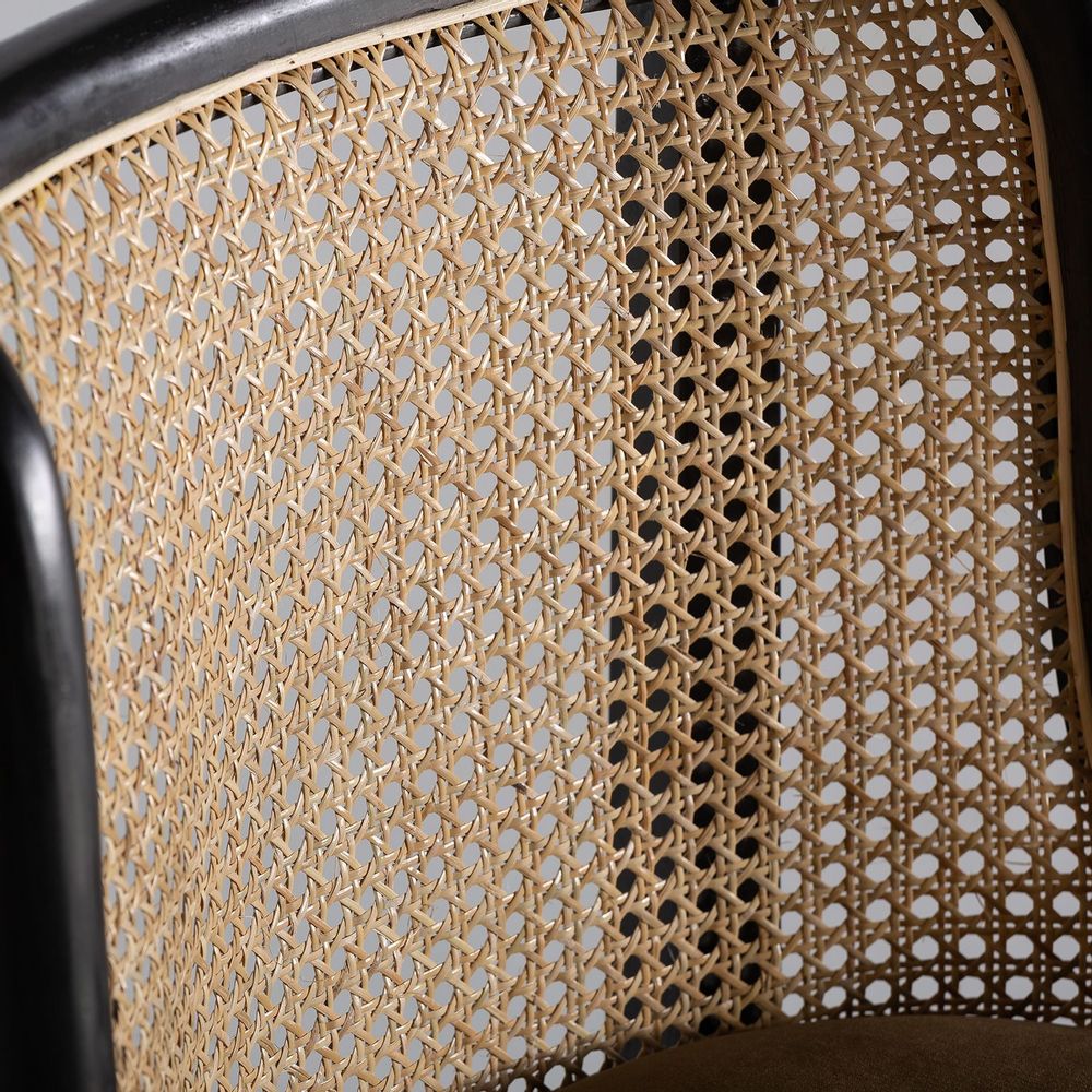 Chaises - Chaise en rotin noir en 54x58x78 cm - VICAL