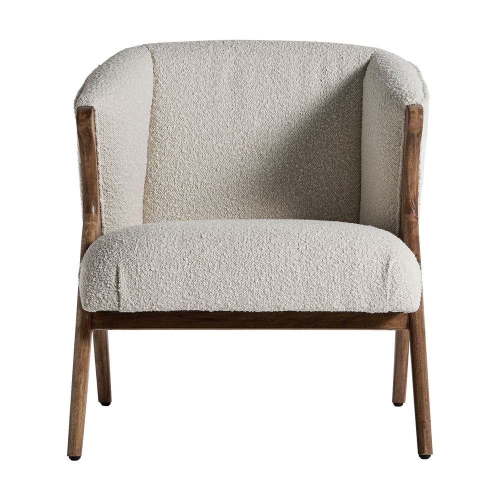 Fauteuils - Fauteuil en bois de pin blanc cassé en 73x83x80 cm - VICAL