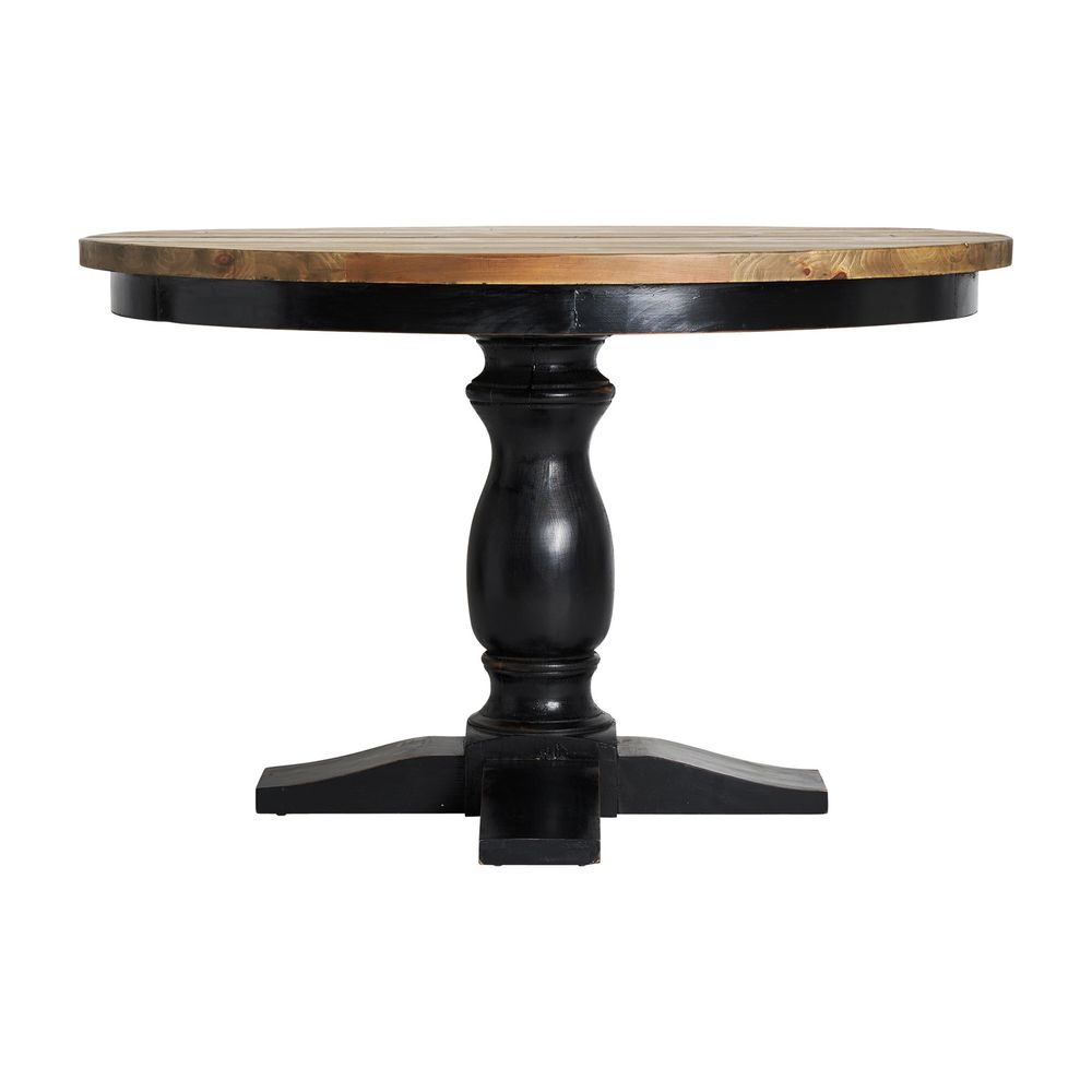 Tables Salle à Manger - Table salon en bois d´orme noir  en 120x120x76 cm - VICAL