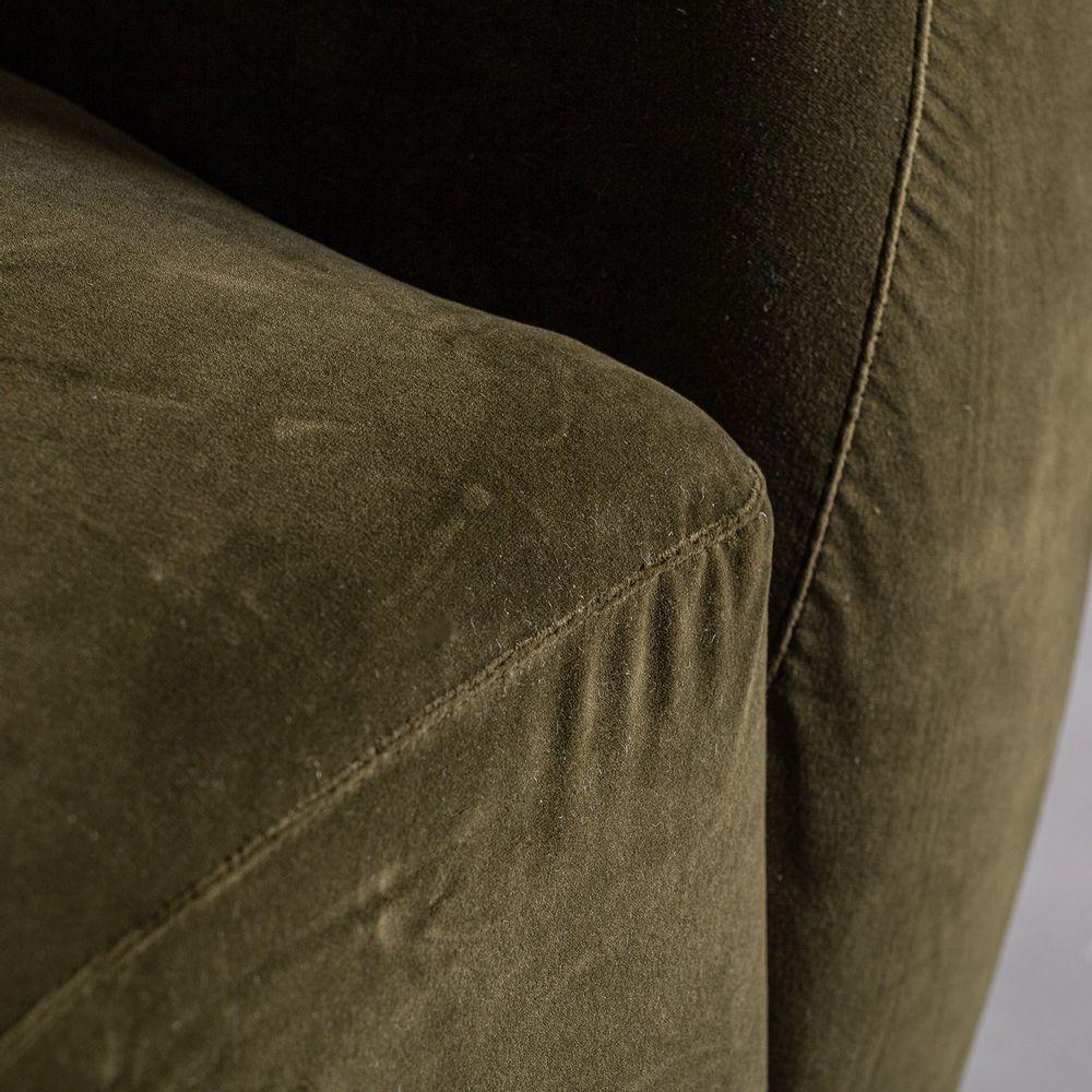 Sofas - Green velvet sofa in 240x100x71 cm - VICAL