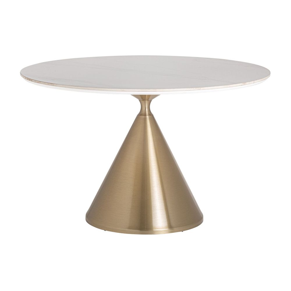 Tables Salle à Manger - Table salon en tuile de porcelaine blanc en 120x120x75 cm - VICAL