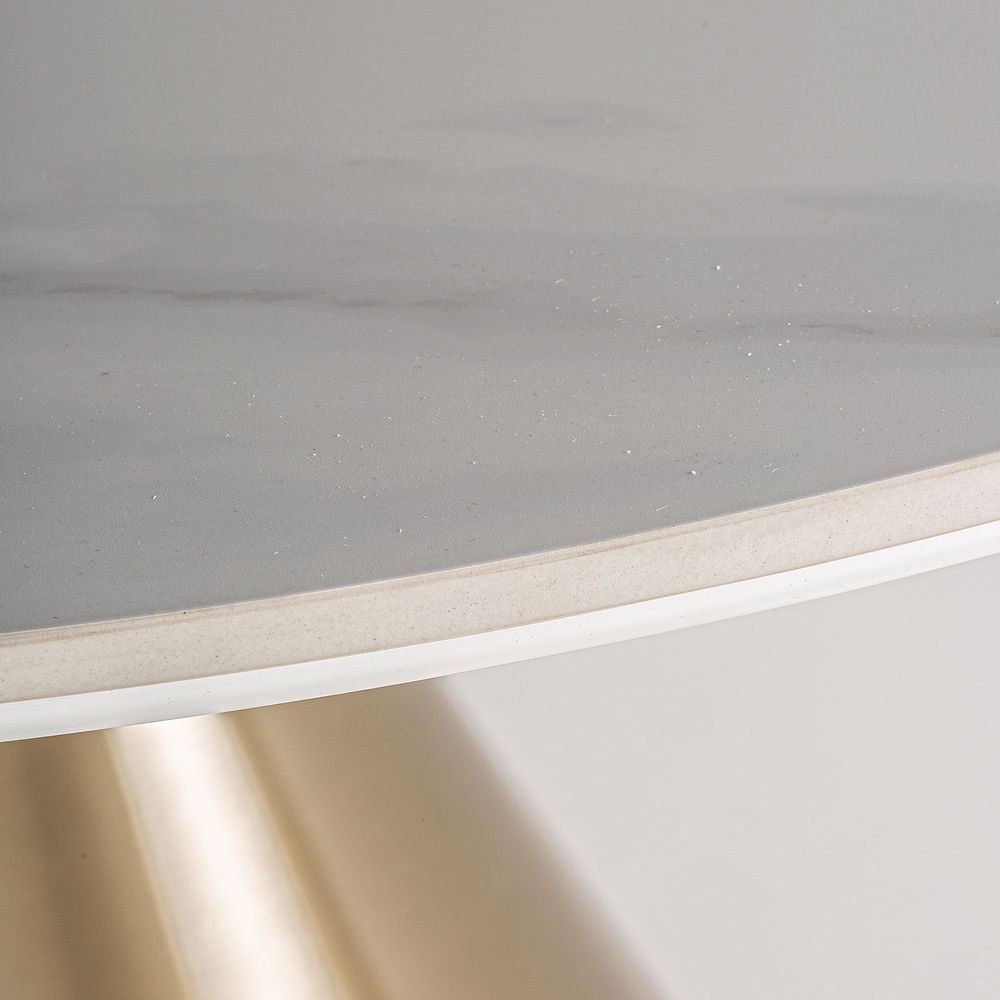 Tables Salle à Manger - Table salon en tuile de porcelaine blanc en 120x120x75 cm - VICAL