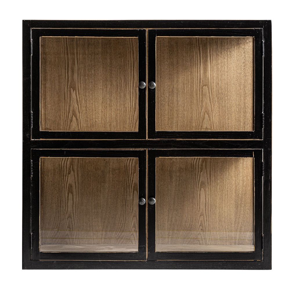 Wardrobe - Modular showcase in black recycled pine wood in 85x40x85 cm - VICAL