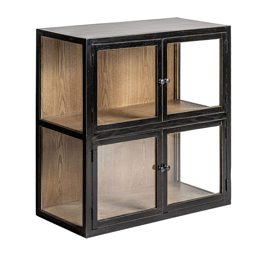 Wardrobe - Modular showcase in black recycled pine wood in 85x40x85 cm - VICAL