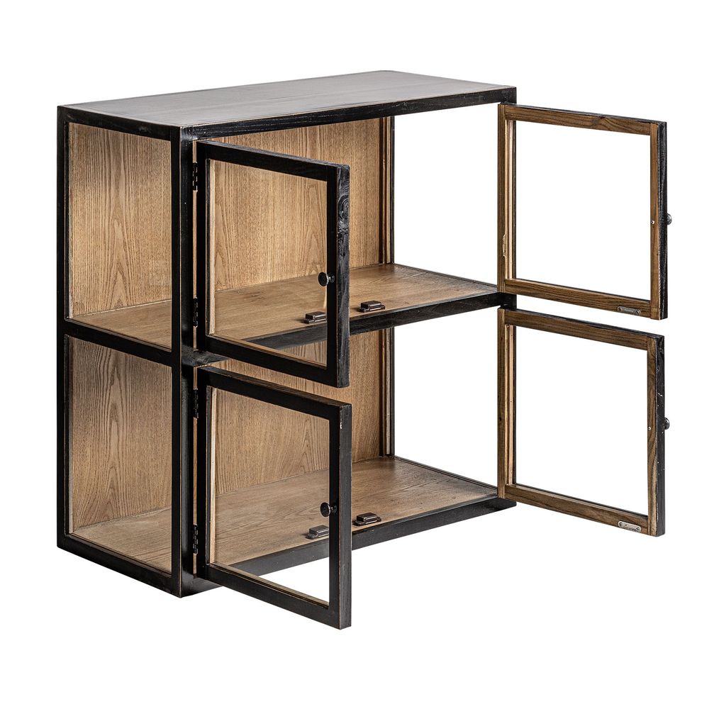 Wardrobe - Modular showcase in black recycled pine wood in 85x40x85 cm - VICAL