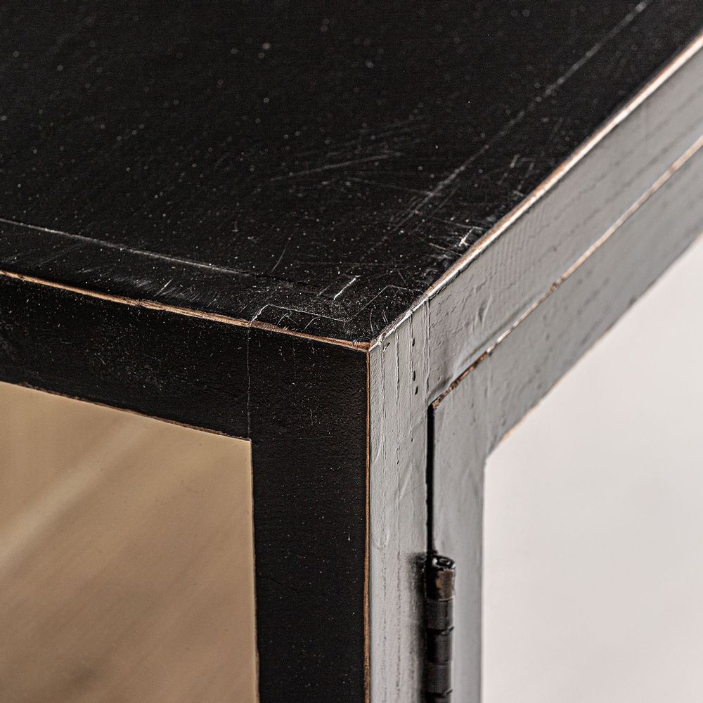 Wardrobe - Modular showcase in black recycled pine wood in 85x40x85 cm - VICAL