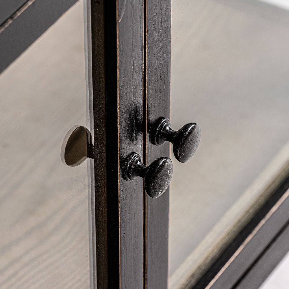 Wardrobe - Modular showcase in black recycled pine wood in 85x40x85 cm - VICAL