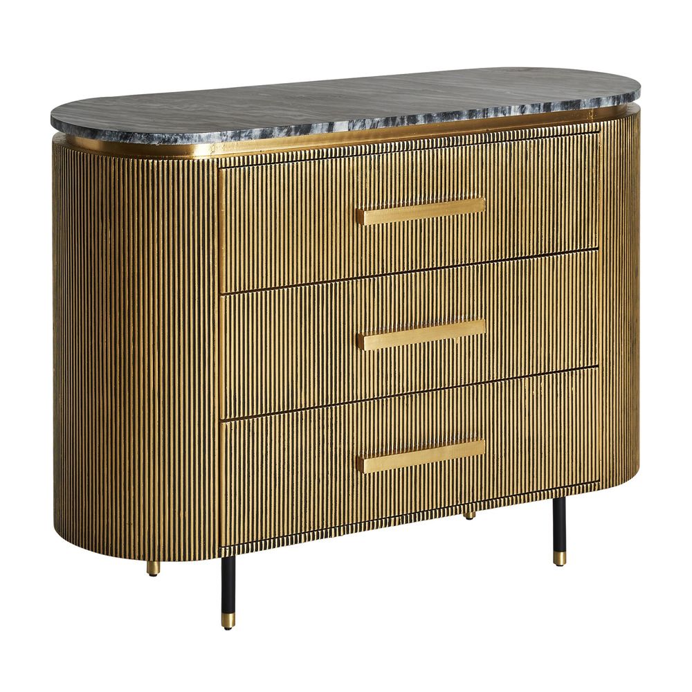 Commodes - Commode en fer doré en 120x45x92 cm - VICAL