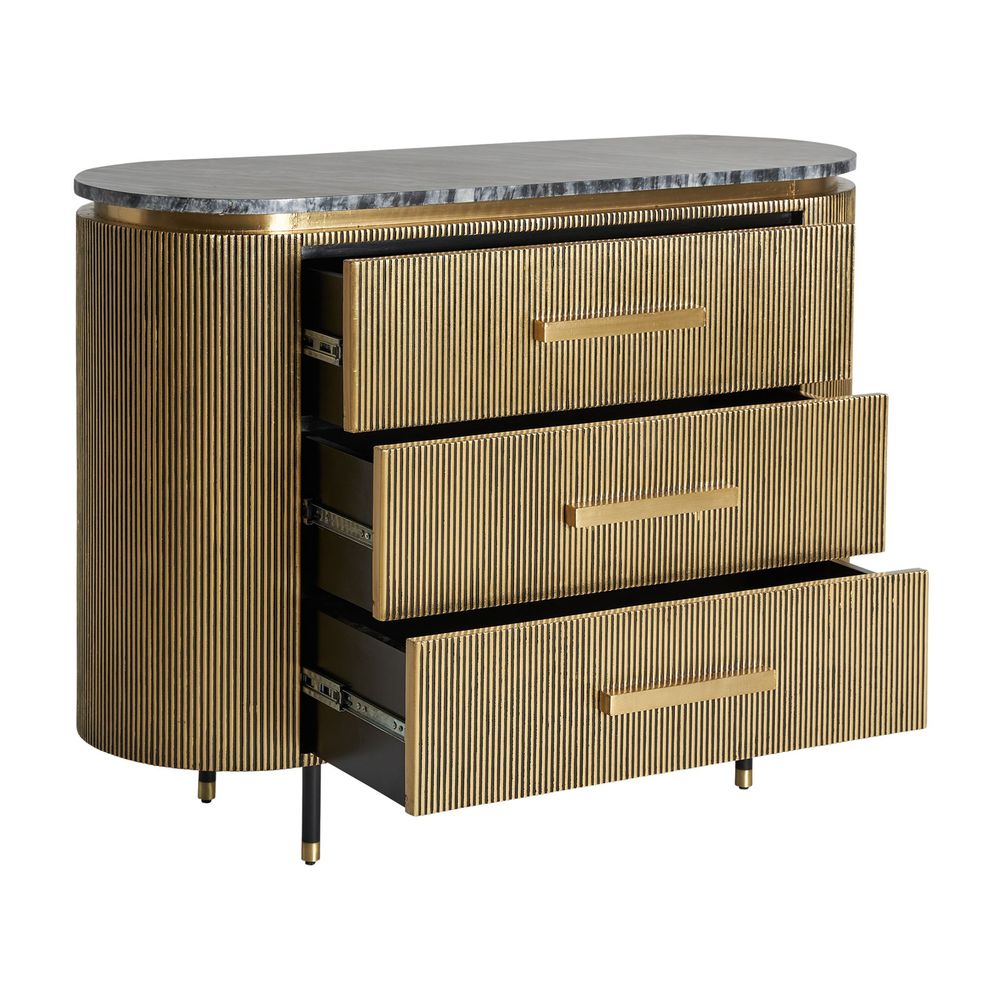 Commodes - Commode en fer doré en 120x45x92 cm - VICAL