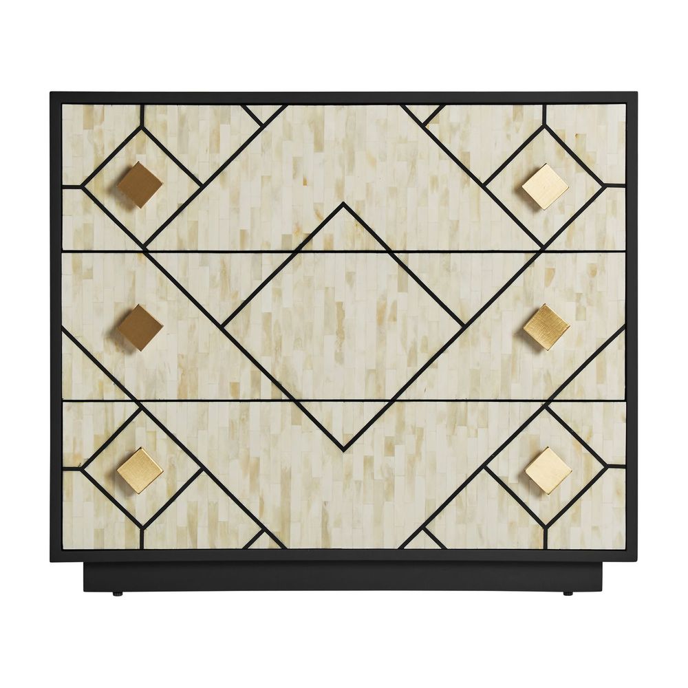 Chests of drawers - Black MDF wooden chest of drawers in 90x42x77 cm - VICAL