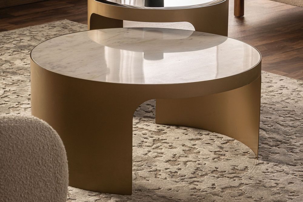 Tables basses - Table basse en fer blanc en 80x80x38 cm - VICAL