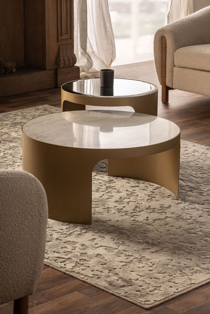 Tables basses - Table basse en fer blanc en 80x80x38 cm - VICAL