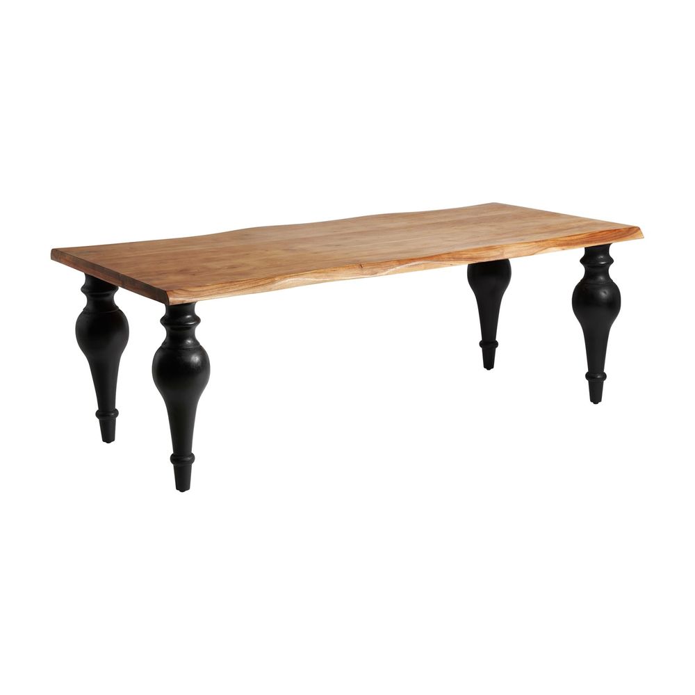 Dining Tables - Living room table in black acacia wood in 220x98x78 cm - VICAL