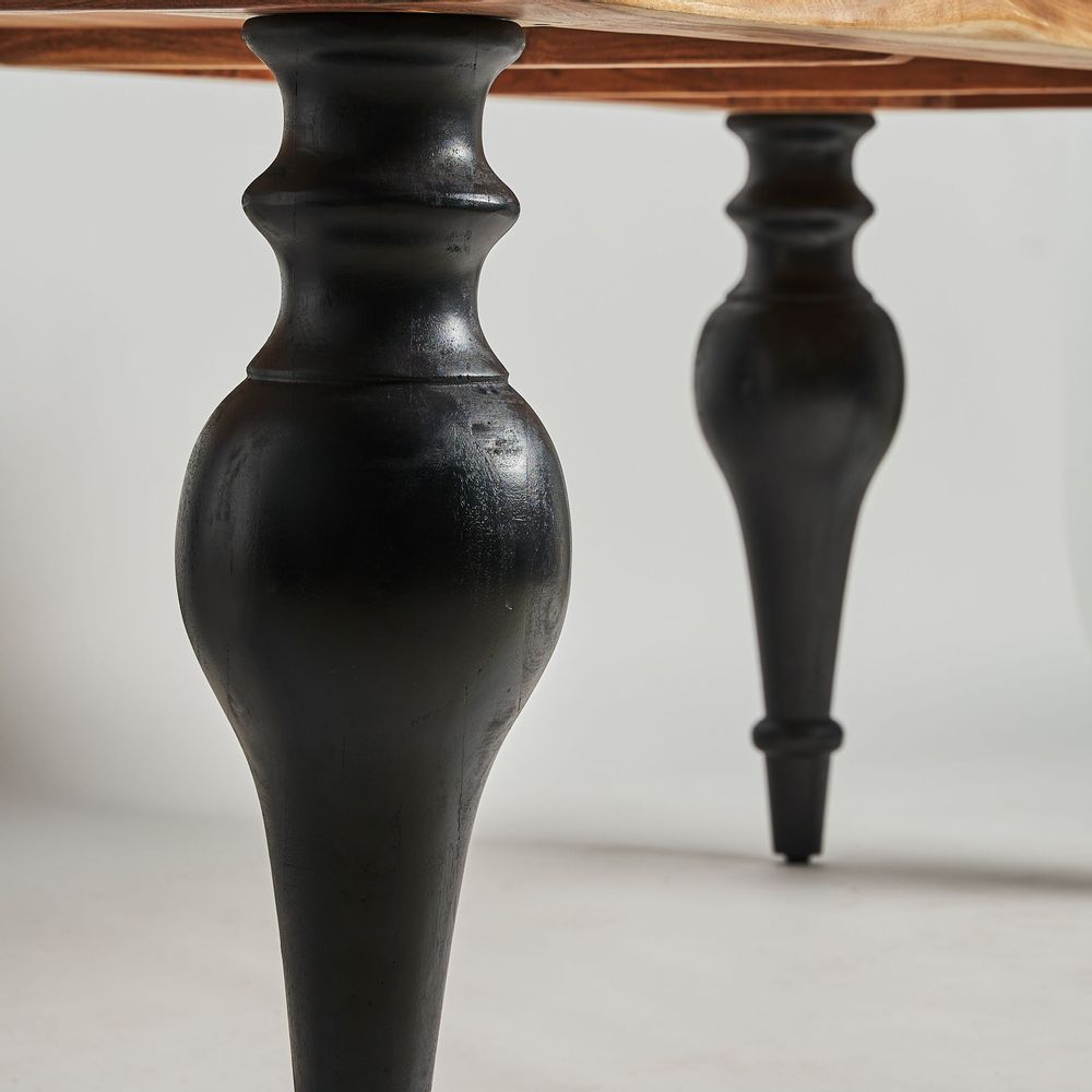 Dining Tables - Living room table in black acacia wood in 220x98x78 cm - VICAL
