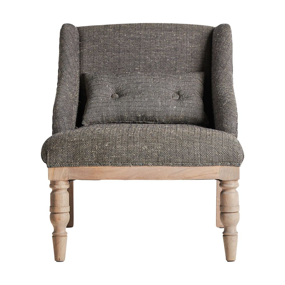 Fauteuils - Fauteuil en bois de mangue gris en 64x63x75 cm - VICAL