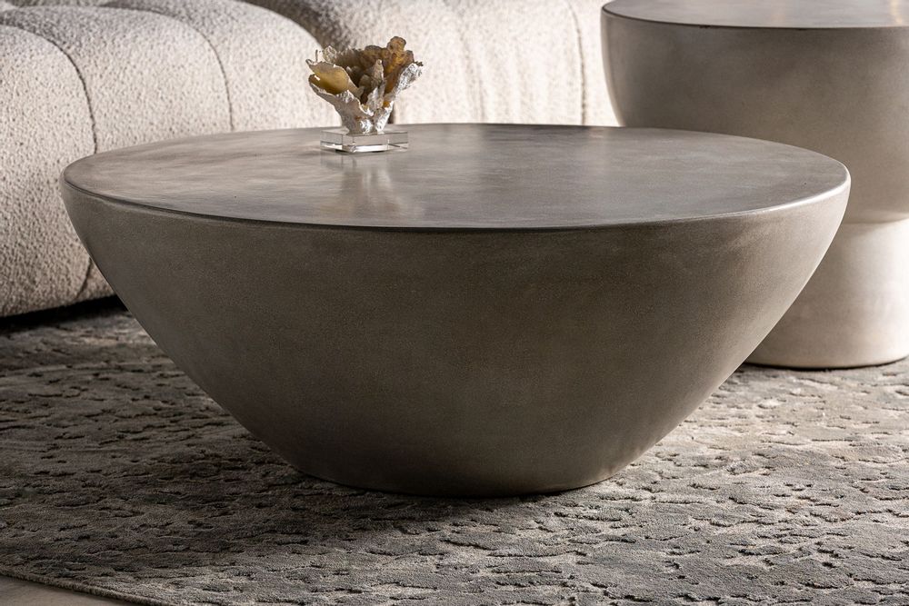 Tables basses - Table basse en ciment gris  en 90x90x35 cm - VICAL