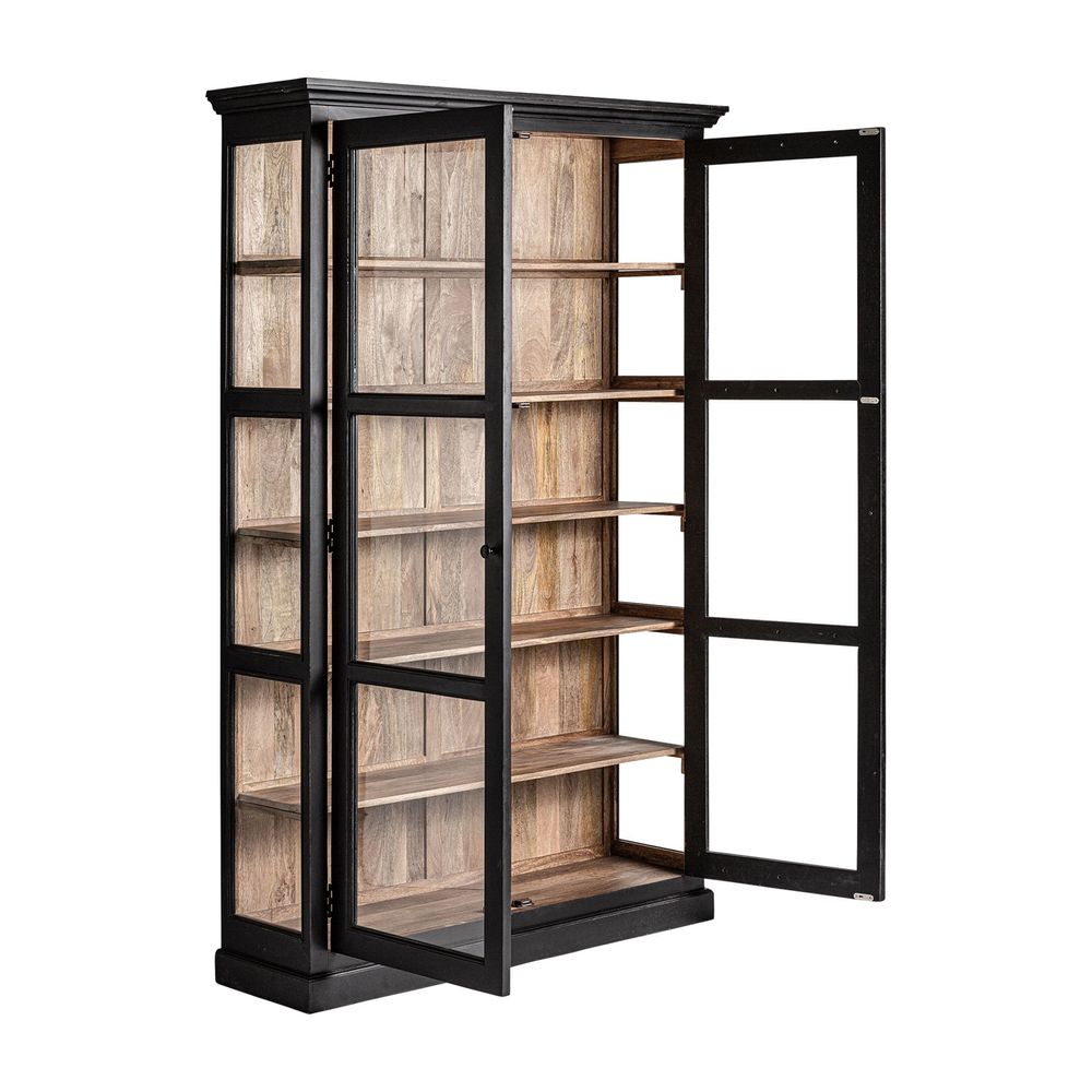 Armoires - Vitrine en bois de mangue noir en 135x40x210 cm - VICAL