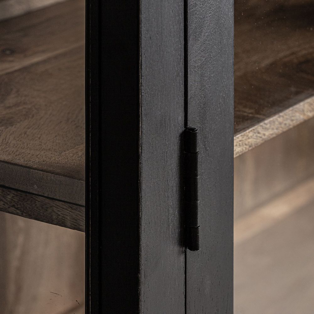 Armoires - Vitrine en bois de mangue noir en 135x40x210 cm - VICAL