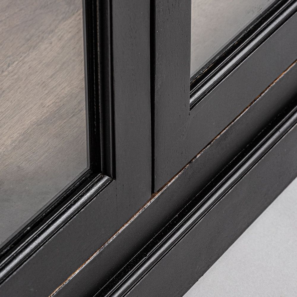 Armoires - Vitrine en bois de mangue noir en 135x40x210 cm - VICAL